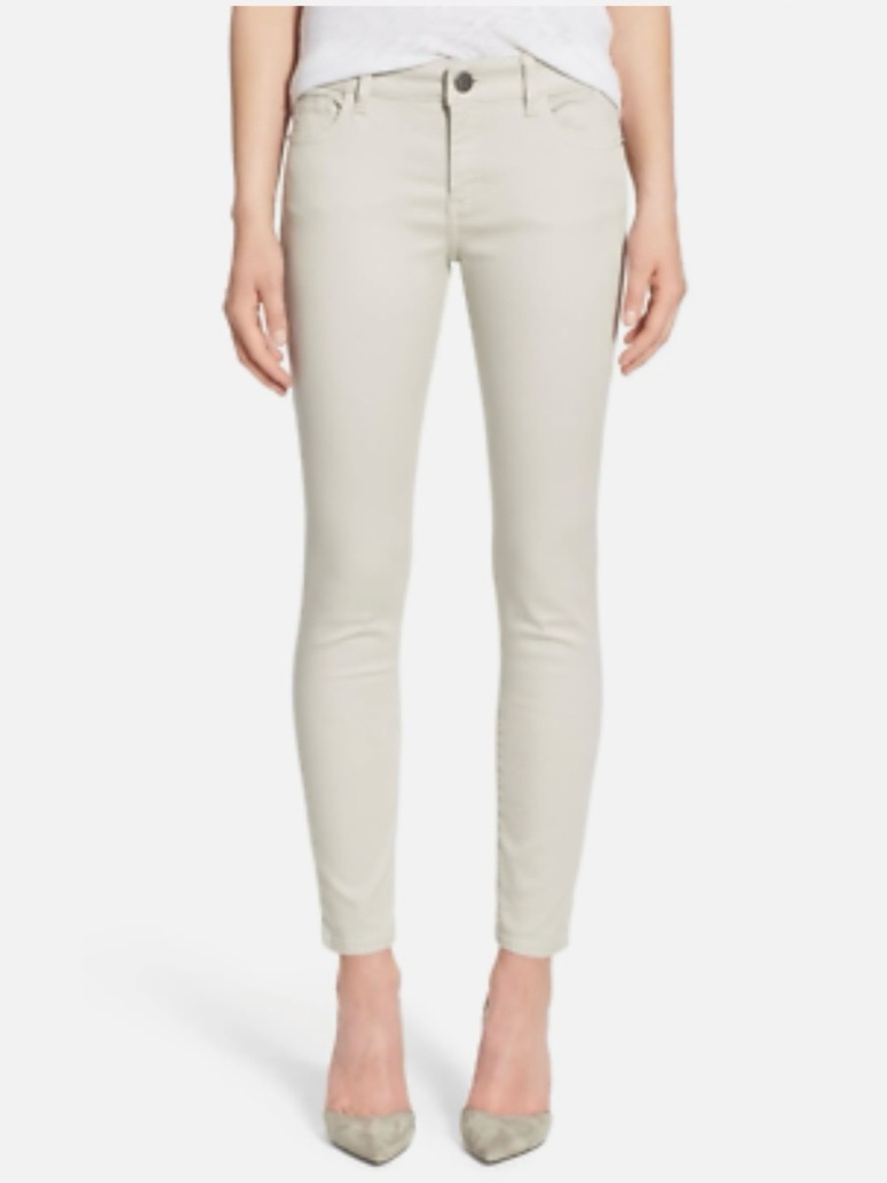 DL 1961 NWT Margaux Instasculpt Ankle Skinny Jeans 29 Pumice Greige Designer